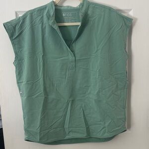 Figs Women's Green Rafaela Oversized Scrub Top V-Neck